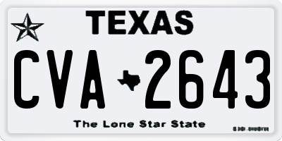 TX license plate CVA2643