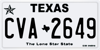 TX license plate CVA2649