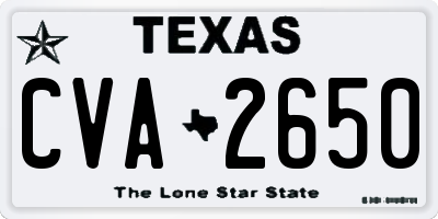 TX license plate CVA2650