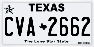 TX license plate CVA2662