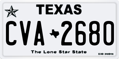 TX license plate CVA2680