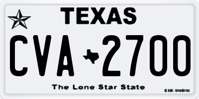 TX license plate CVA2700