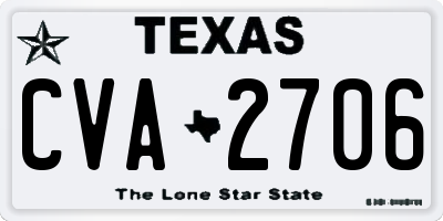 TX license plate CVA2706