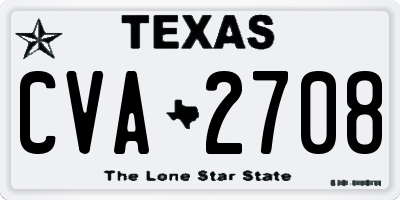 TX license plate CVA2708