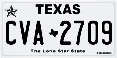 TX license plate CVA2709