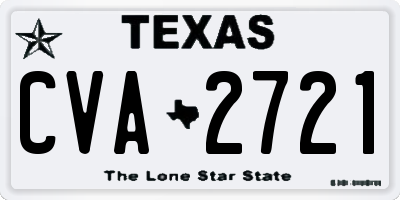 TX license plate CVA2721