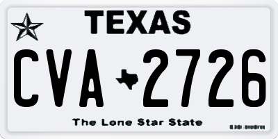 TX license plate CVA2726