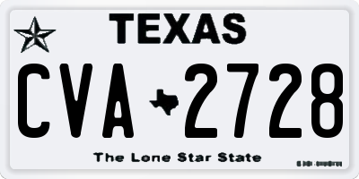 TX license plate CVA2728