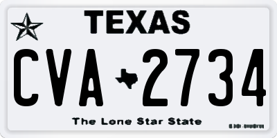 TX license plate CVA2734