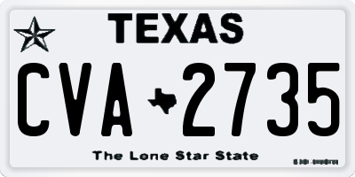 TX license plate CVA2735