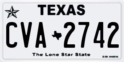 TX license plate CVA2742