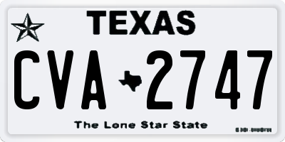 TX license plate CVA2747