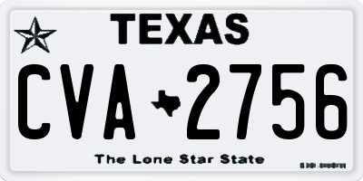 TX license plate CVA2756
