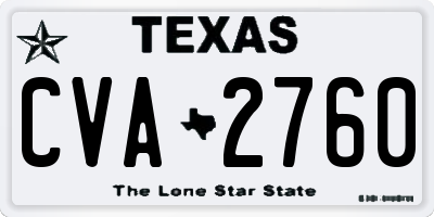 TX license plate CVA2760