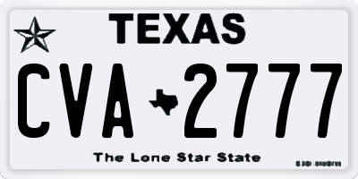 TX license plate CVA2777