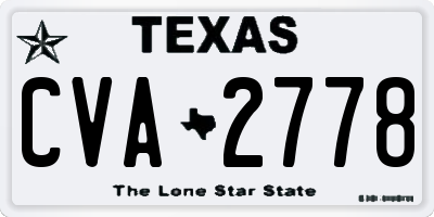 TX license plate CVA2778