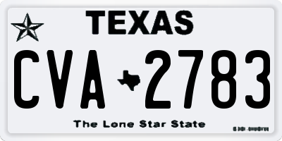 TX license plate CVA2783
