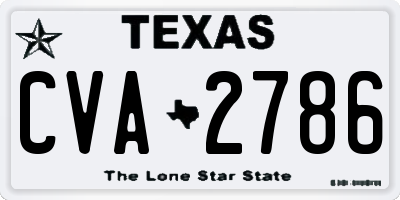 TX license plate CVA2786