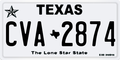 TX license plate CVA2874