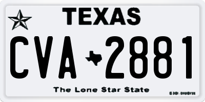 TX license plate CVA2881