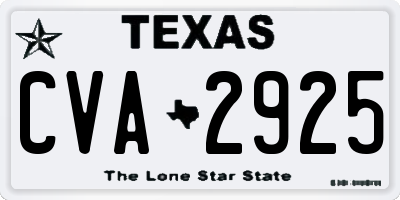 TX license plate CVA2925