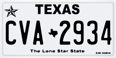 TX license plate CVA2934