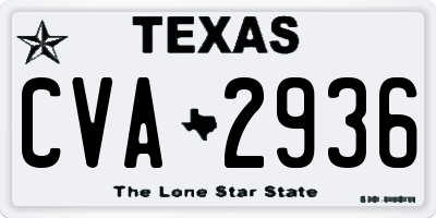 TX license plate CVA2936