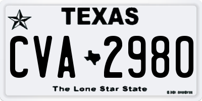 TX license plate CVA2980