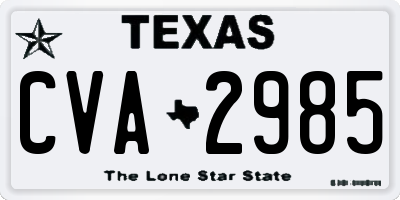 TX license plate CVA2985