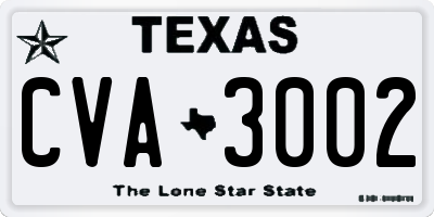 TX license plate CVA3002