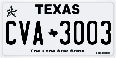 TX license plate CVA3003