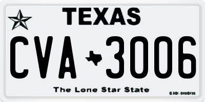 TX license plate CVA3006