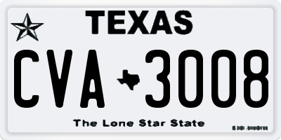 TX license plate CVA3008