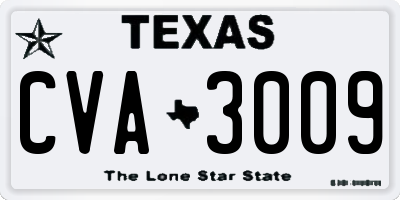 TX license plate CVA3009