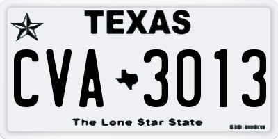 TX license plate CVA3013