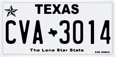 TX license plate CVA3014