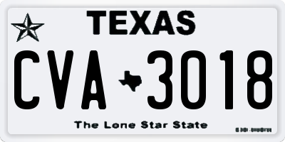 TX license plate CVA3018