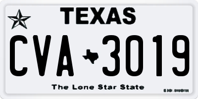TX license plate CVA3019