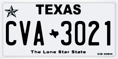 TX license plate CVA3021