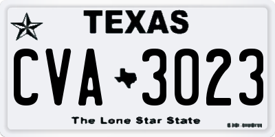 TX license plate CVA3023