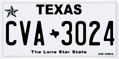 TX license plate CVA3024