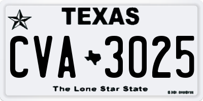 TX license plate CVA3025