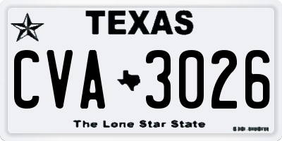 TX license plate CVA3026
