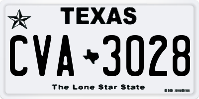 TX license plate CVA3028