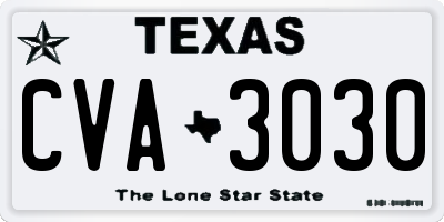 TX license plate CVA3030