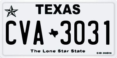 TX license plate CVA3031