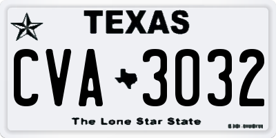 TX license plate CVA3032