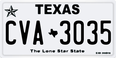 TX license plate CVA3035