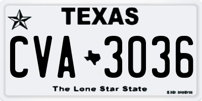 TX license plate CVA3036