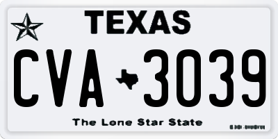 TX license plate CVA3039